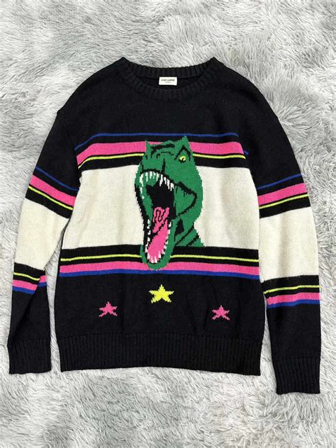 saint laurent slp catwalk dinosaur sweater 